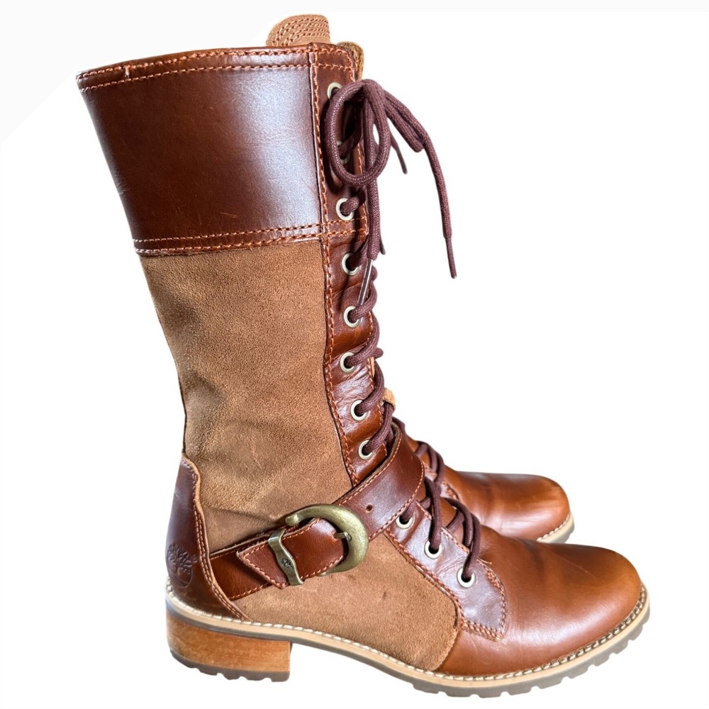 Timberland Earthkeepers Women's Tall Lace-Up Leather Suede Boots Brown 8.5 - Picture 5 of 9